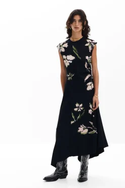 Asymmetric floral dress