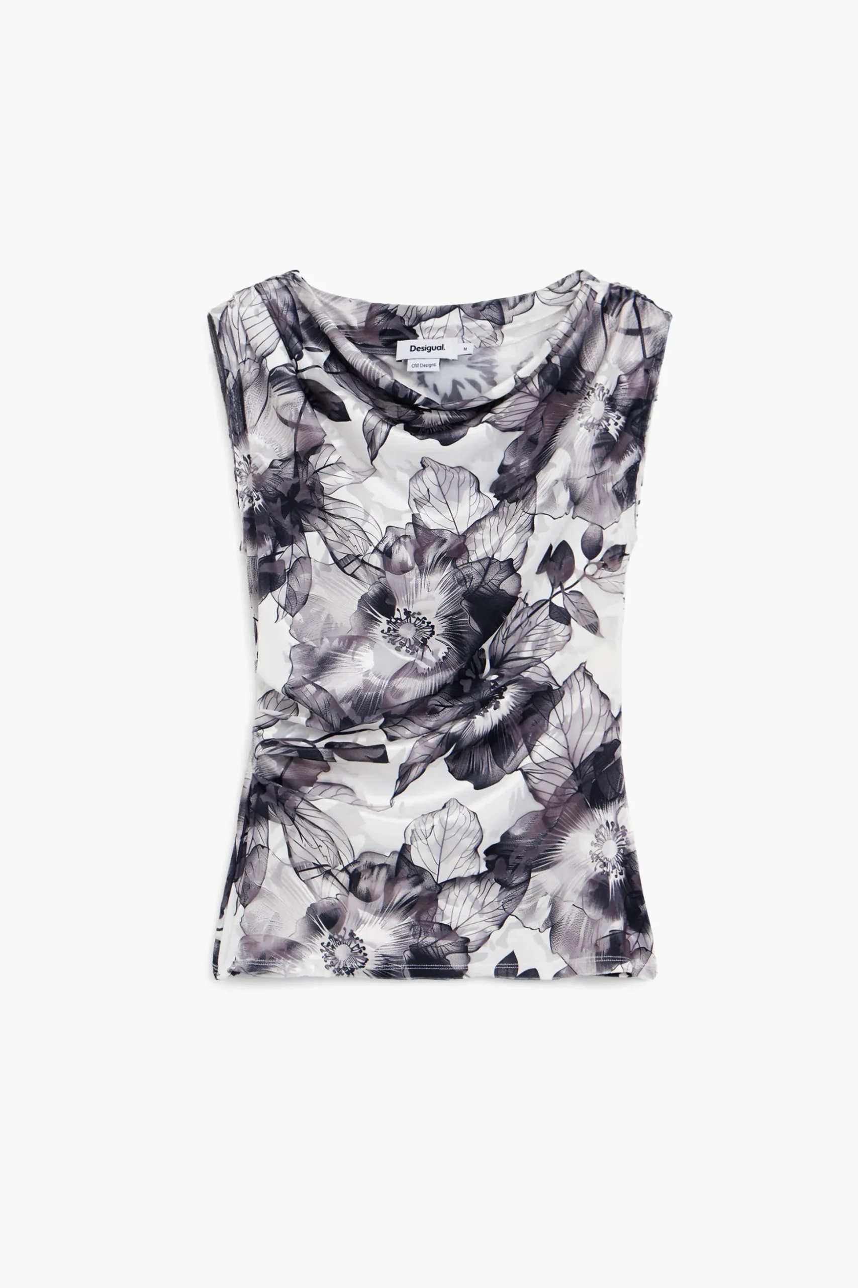Asymmetric floral T-shirt
