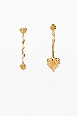 Asymmetric gold-plated Zalio earrings