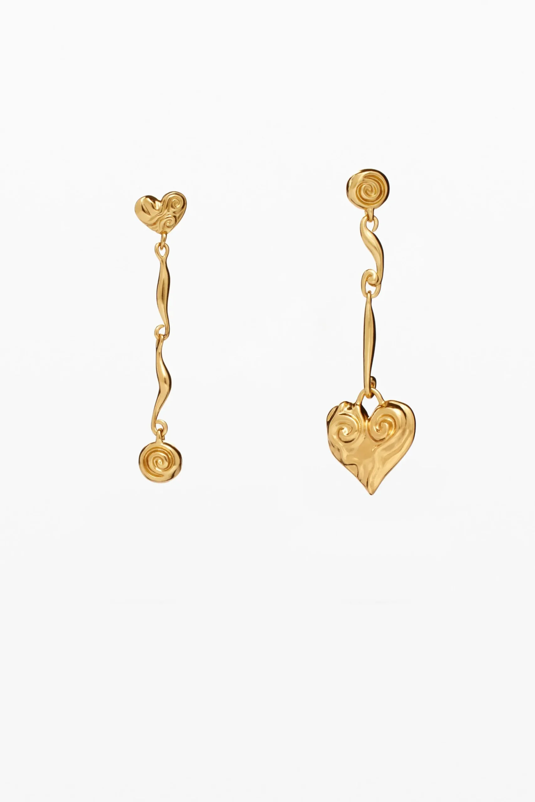 Asymmetric gold-plated Zalio earrings
