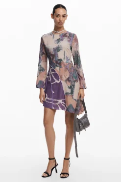 Asymmetric printed dress