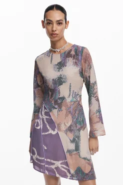 Asymmetric printed dress