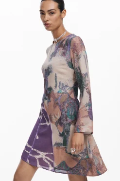 Asymmetric printed dress