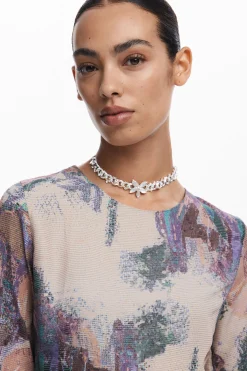 Asymmetric printed dress