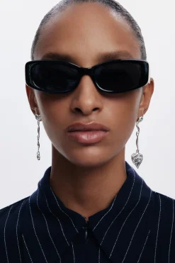 Asymmetric silver-plated Zalio earrings