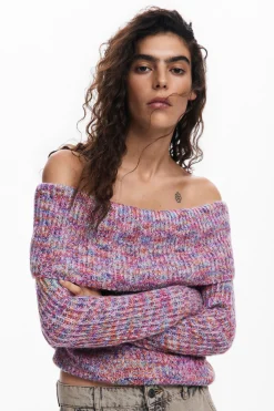 Bardot neckline sweater