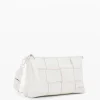 Braided crossbody bag M with topstitching
