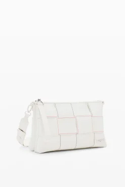Braided crossbody bag M with topstitching
