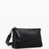 Braided crossbody bag M with topstitching