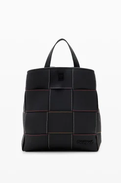 Braided S backpack with topstitching