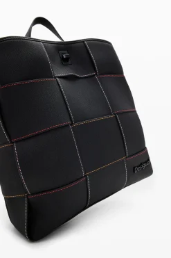 Braided S backpack with topstitching