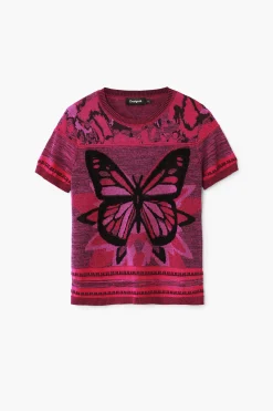 Butterfly knit T-shirt