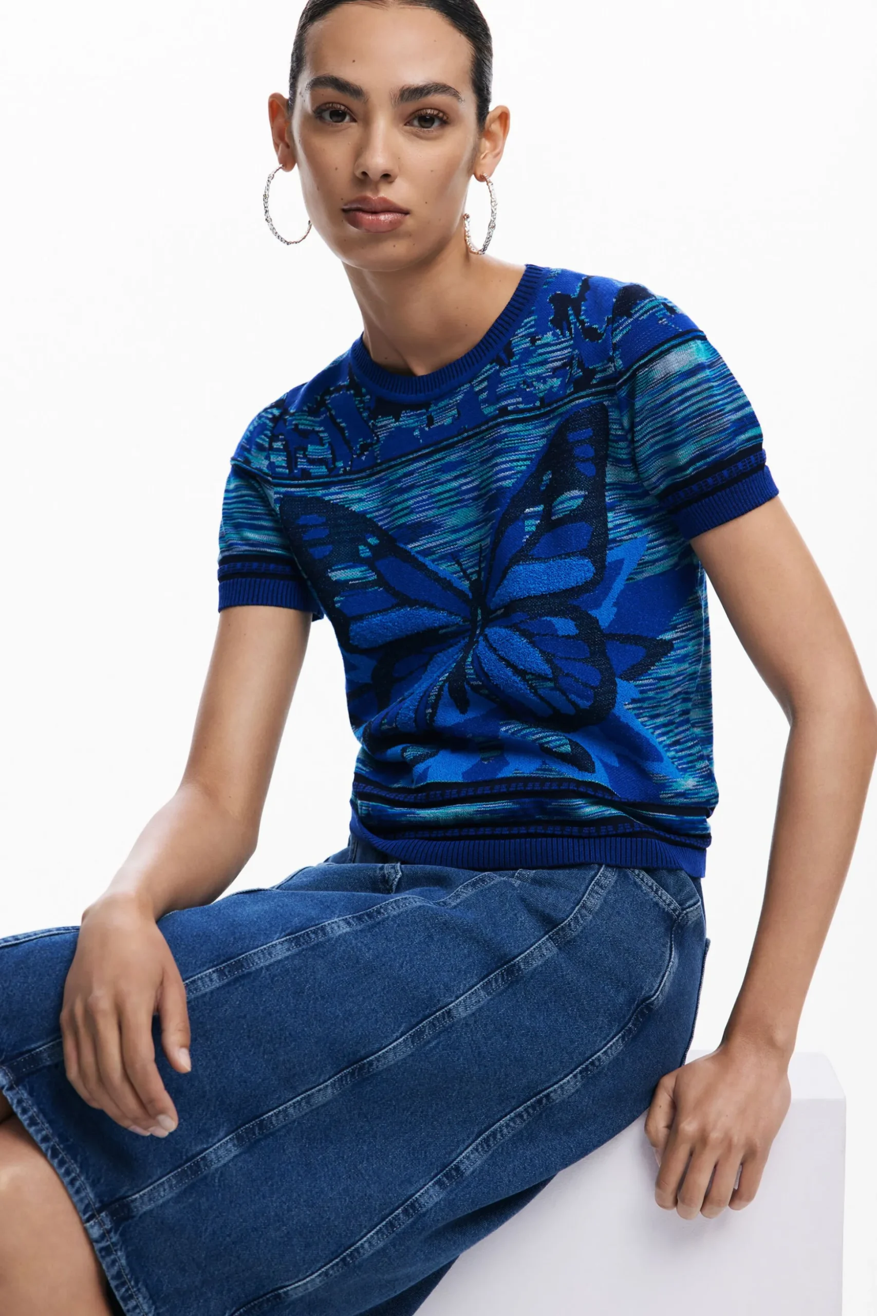 Butterfly knit T-shirt