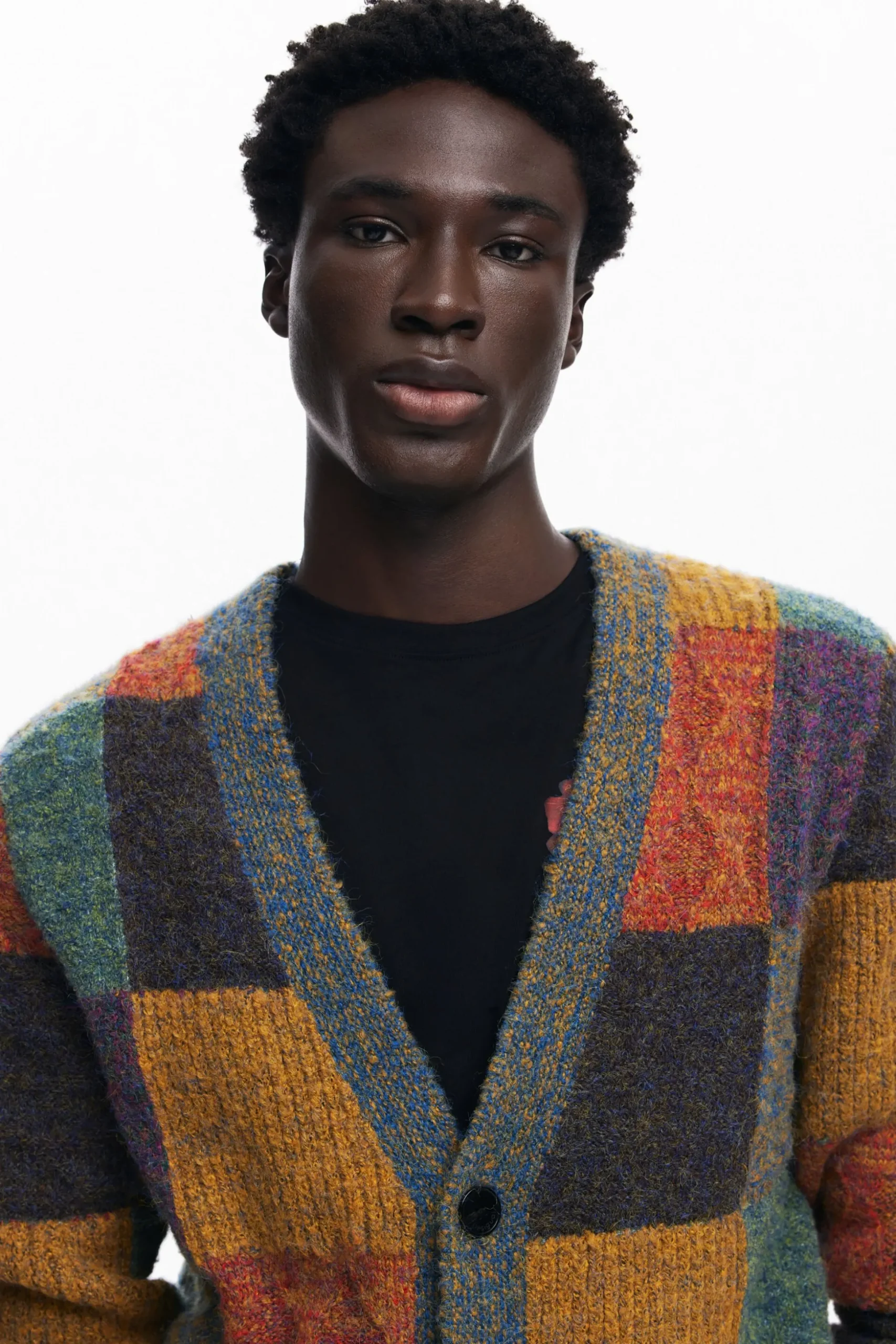 Checked cardigan