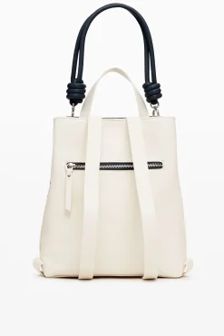 Circle pattern faux leather backpack