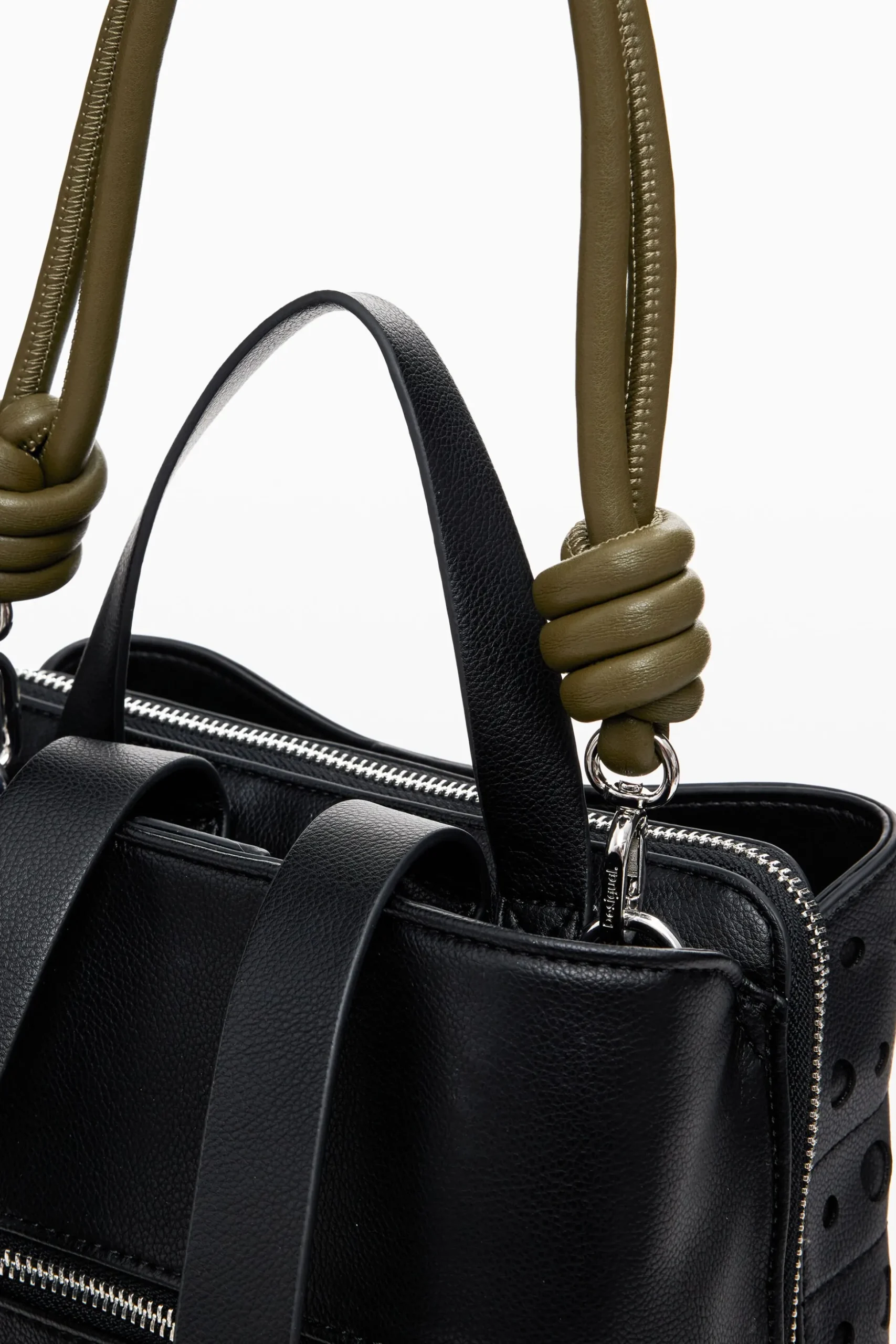 Circle pattern faux leather backpack
