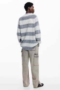 Combined knit cardigan