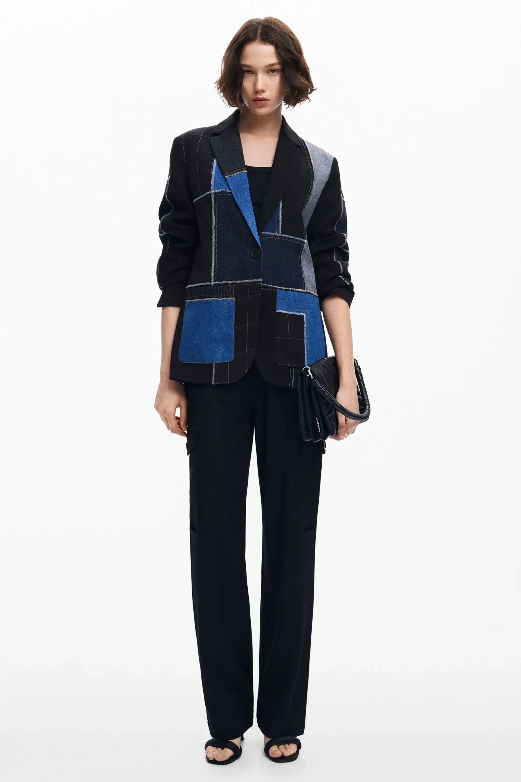 Combined patchwork blazer
