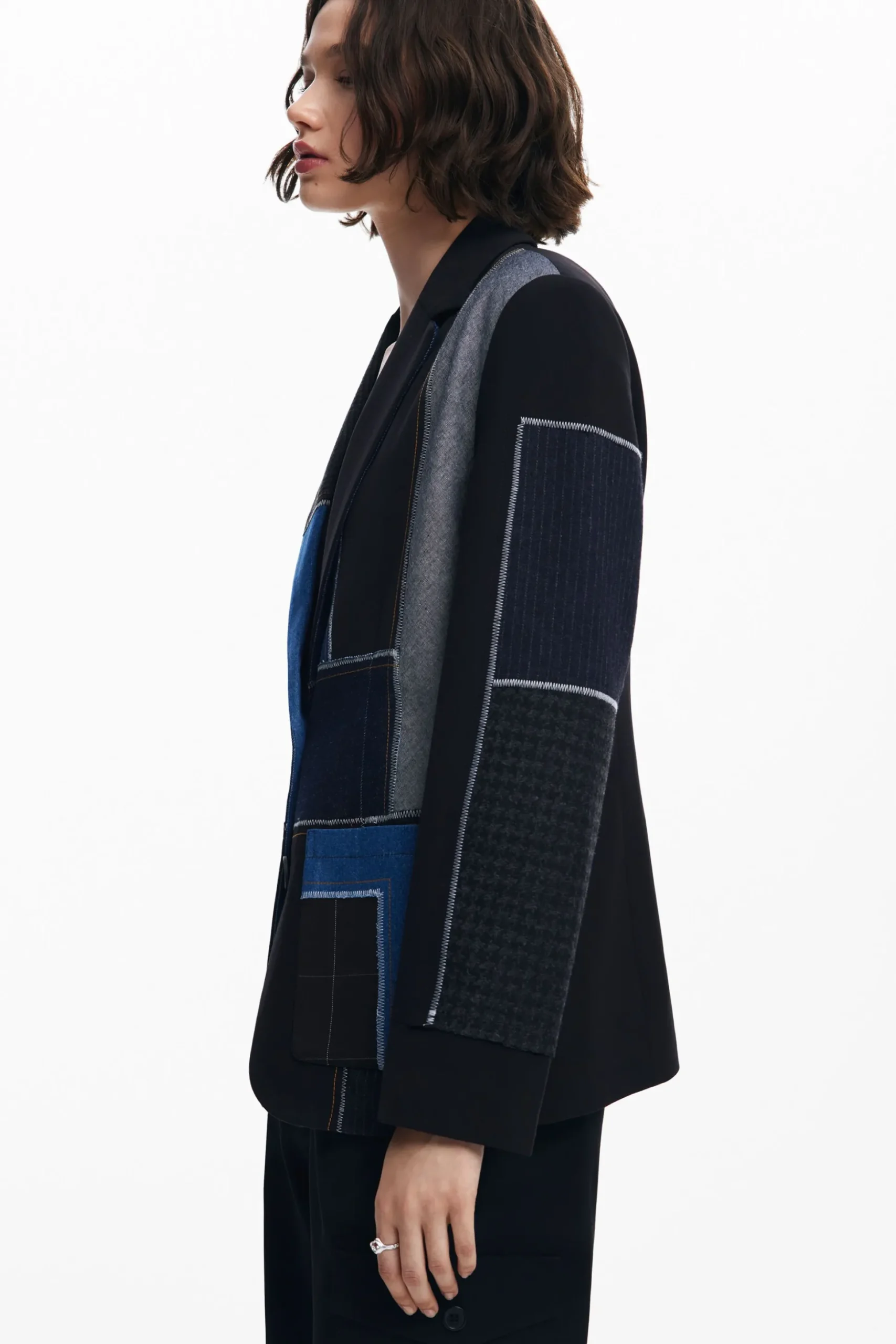 Combined patchwork blazer