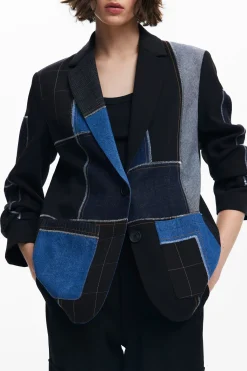 Combined patchwork blazer