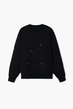 Contrast Embroidered Sweatshirt