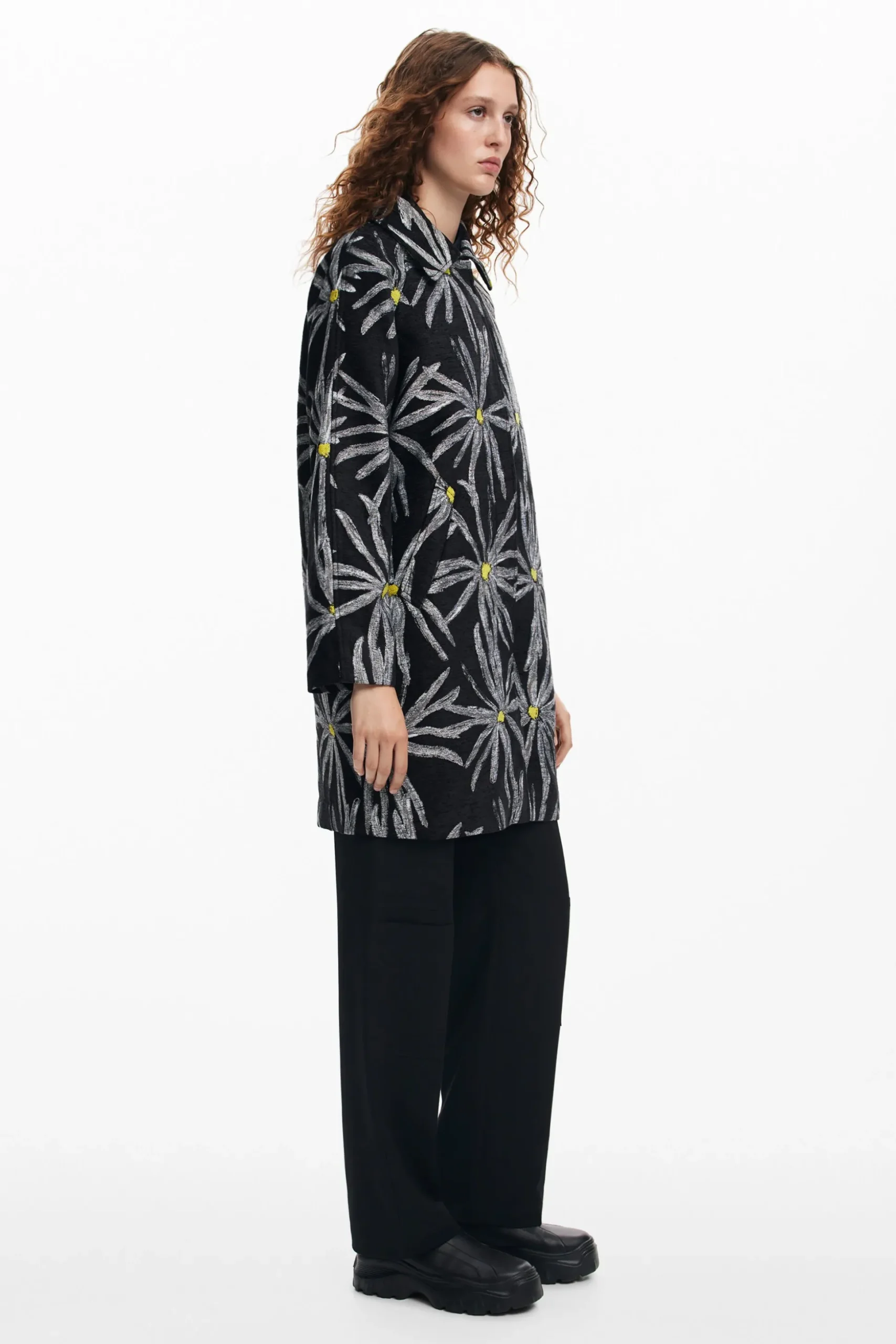 Daisy print coat