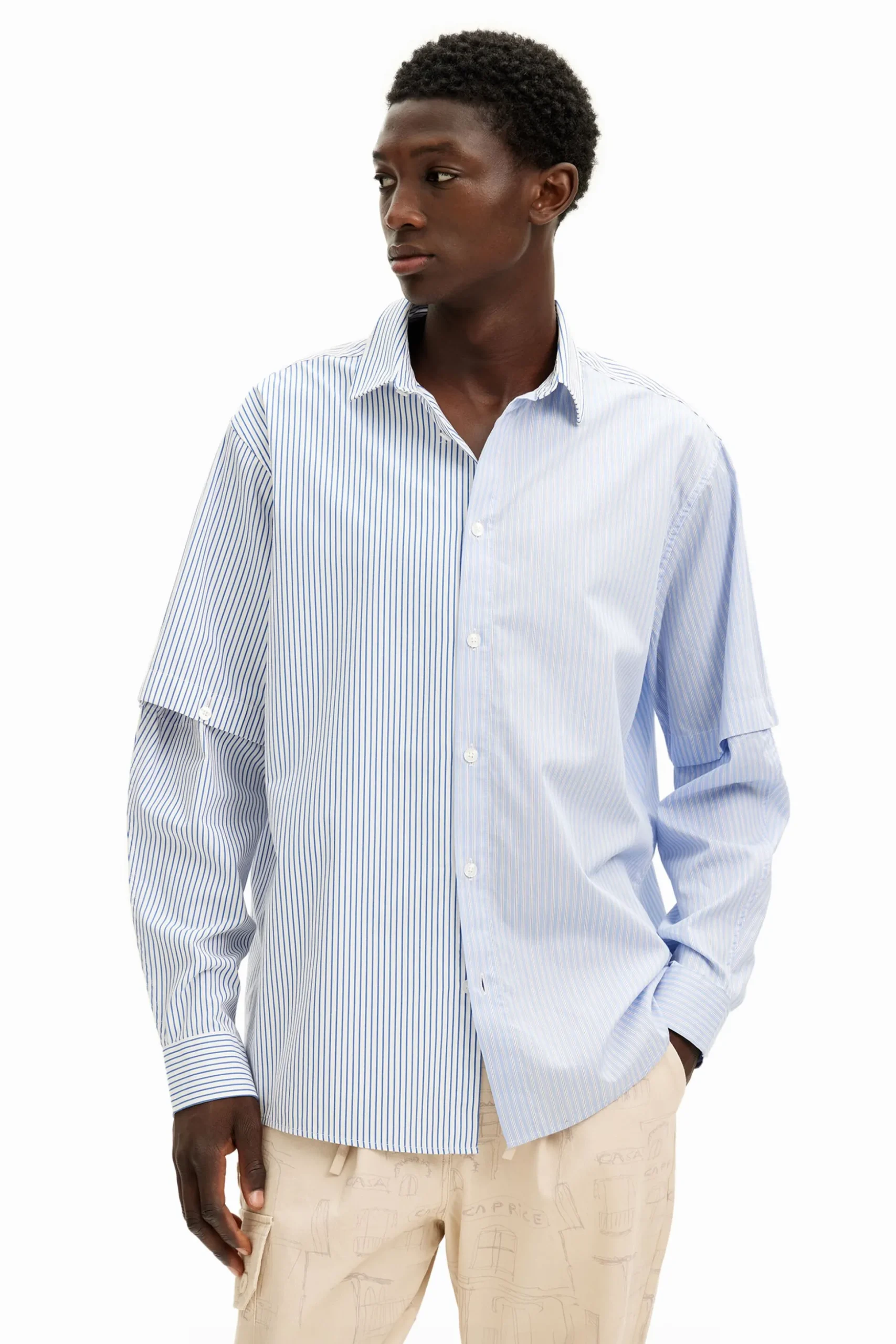 Deconstructed long-sleeve shirt