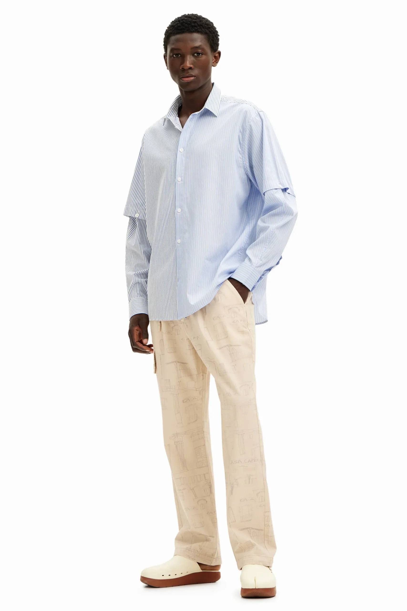Deconstructed long-sleeve shirt