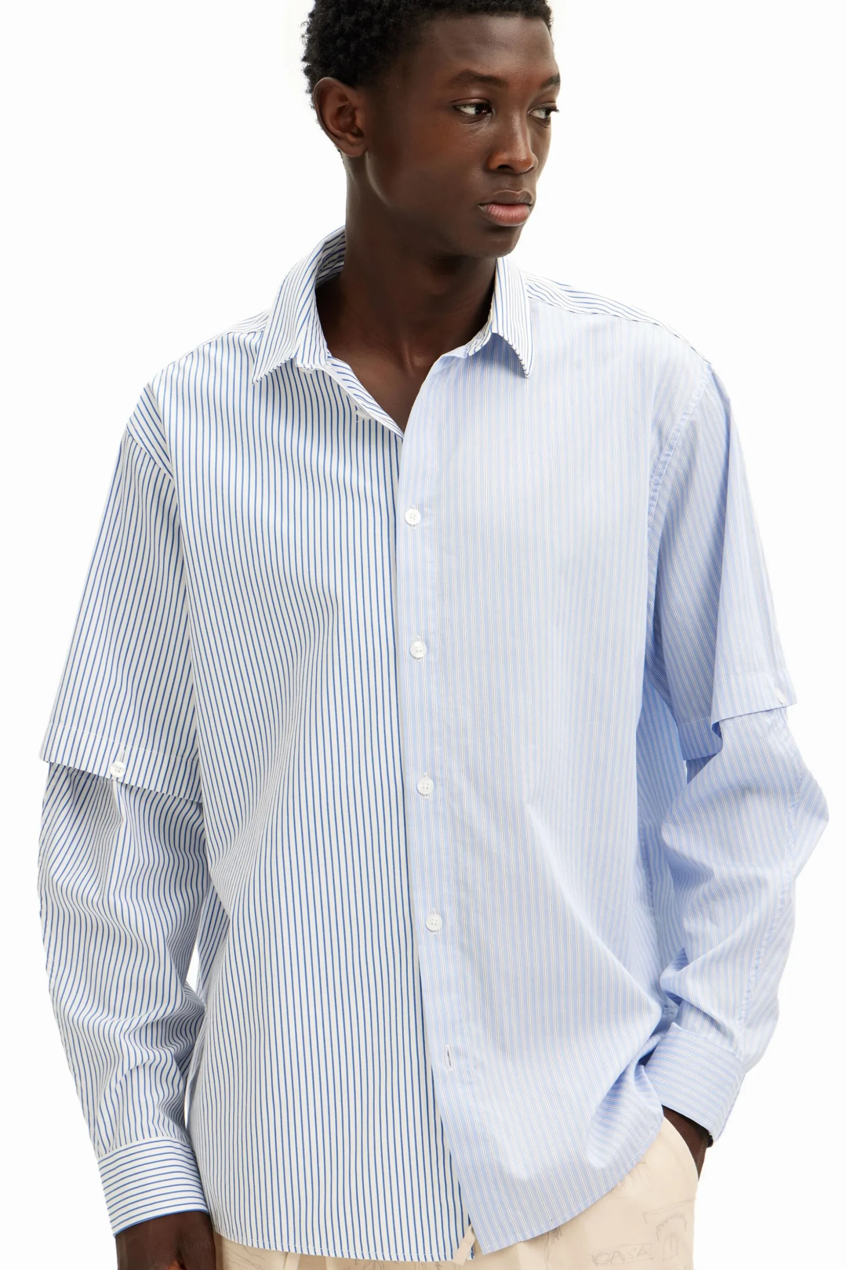 Deconstructed long-sleeve shirt