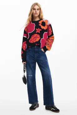 Denim culotte pants