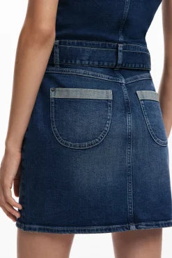 Denim dress belt