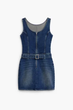 Denim dress belt