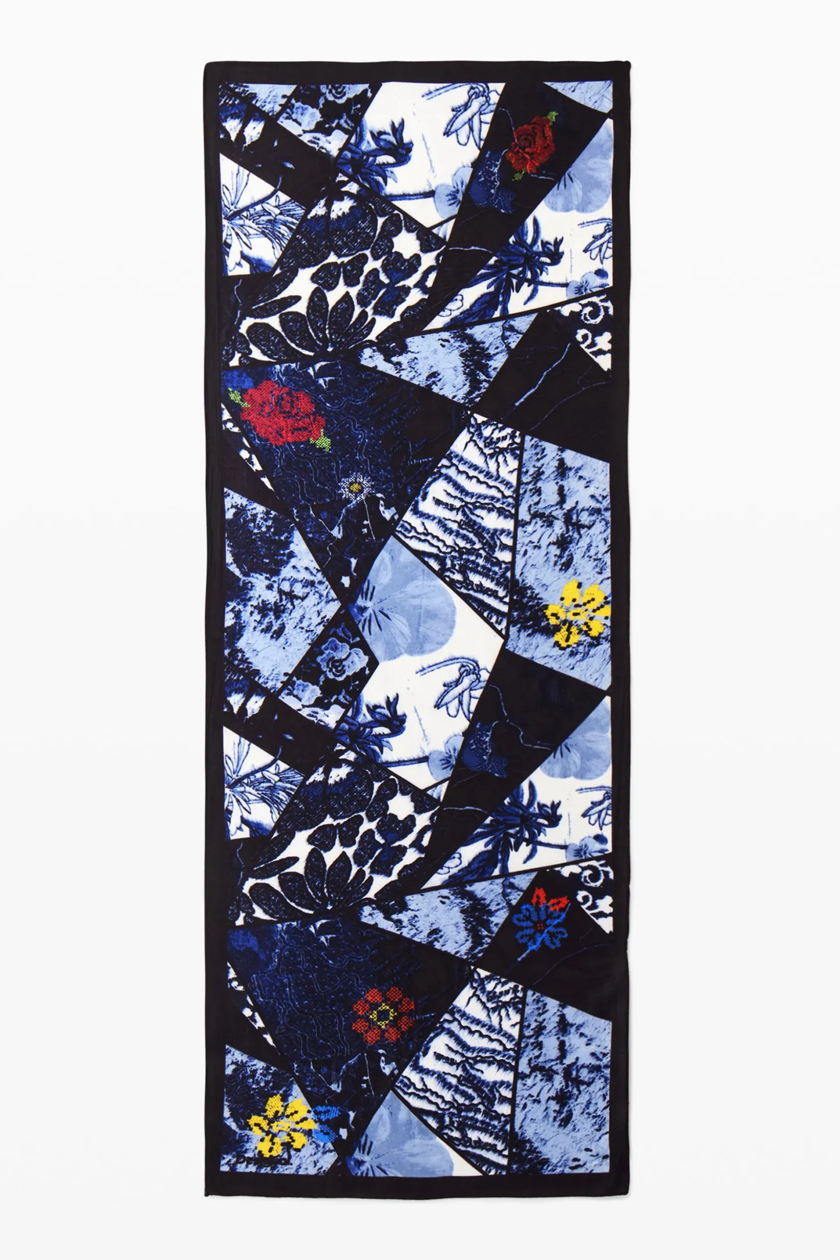 Denim floral scarf