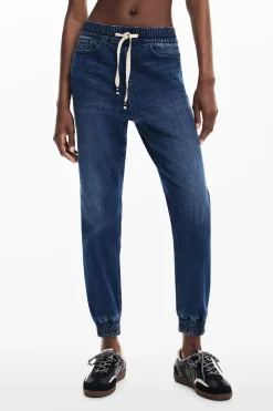 Denim jogger pants