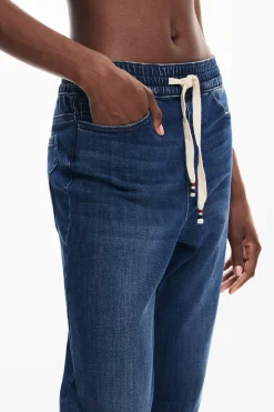 Denim jogger pants