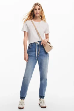 Denim jogger pants