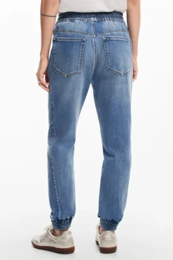 Denim jogger pants