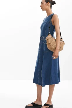 Denim midi dress