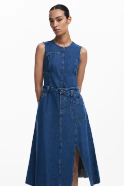 Denim midi dress