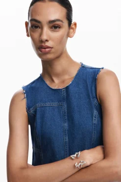 Denim midi dress