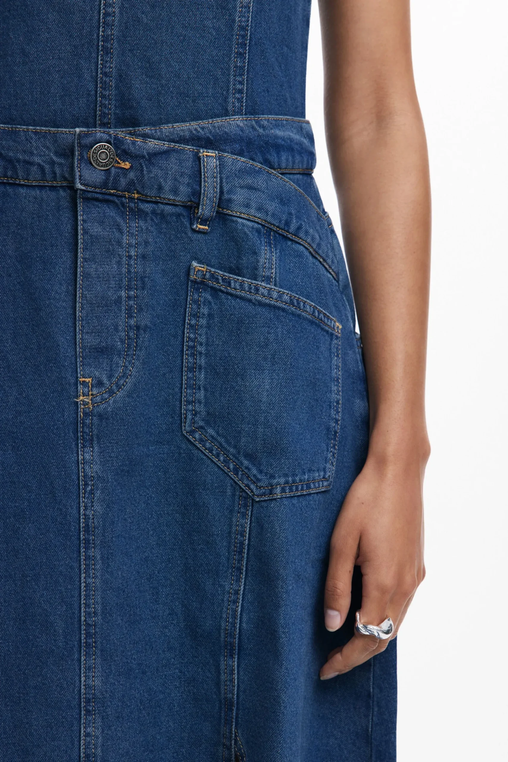 Denim midi dress
