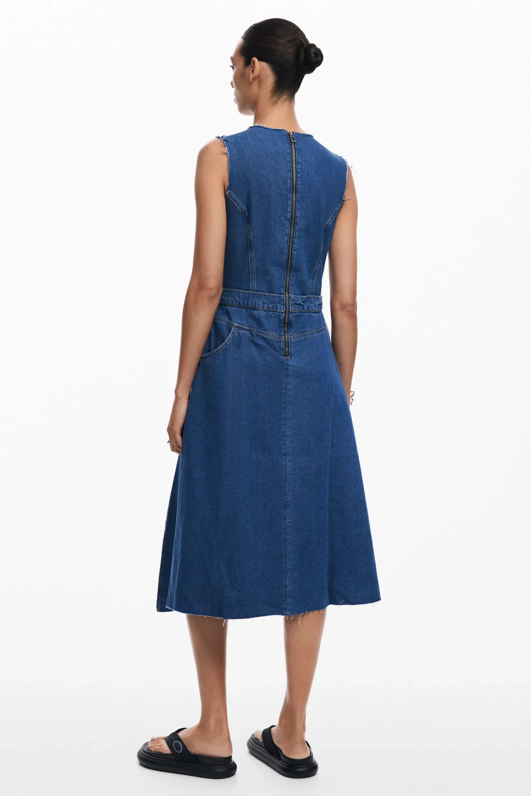 Denim midi dress