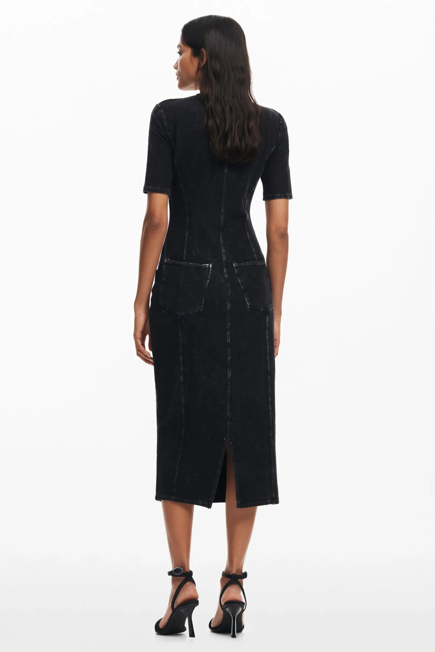 Denim midi dress