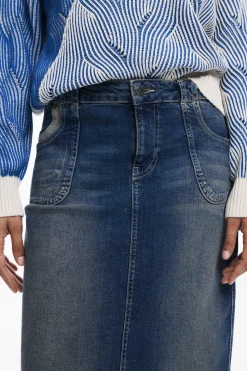 Denim midi skirt