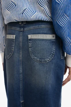 Denim midi skirt