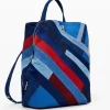 Denim patch backpack