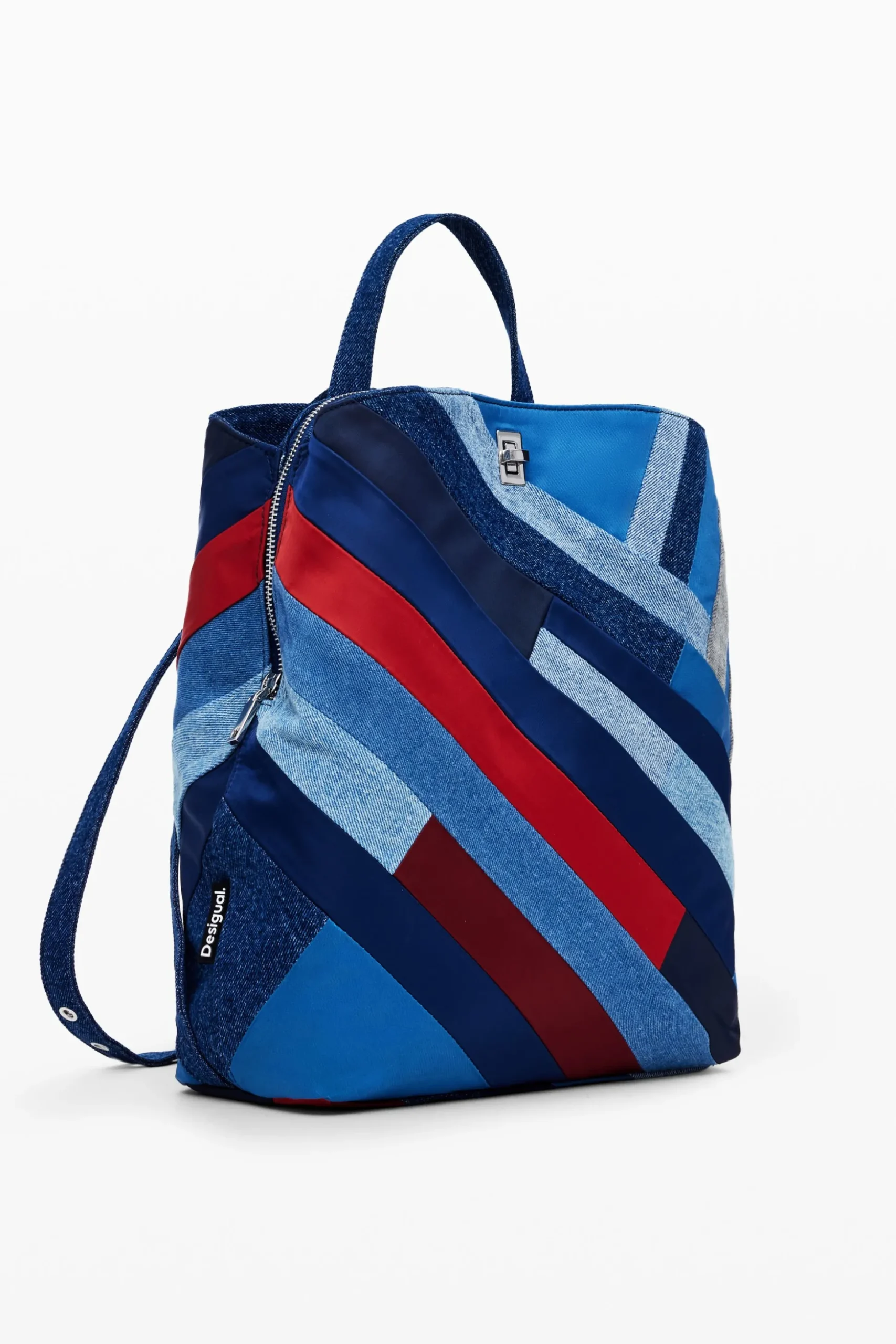 Denim patch backpack