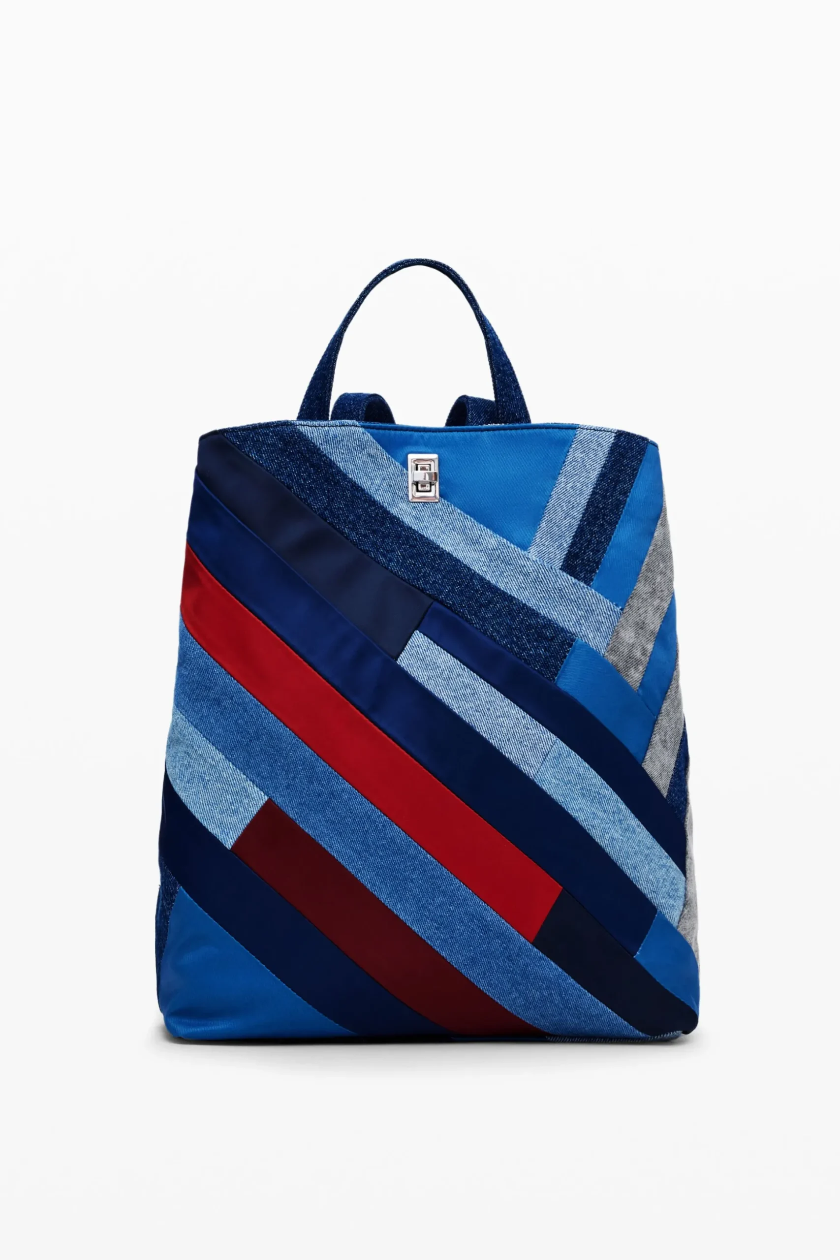 Denim patch backpack