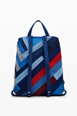 Denim patch backpack