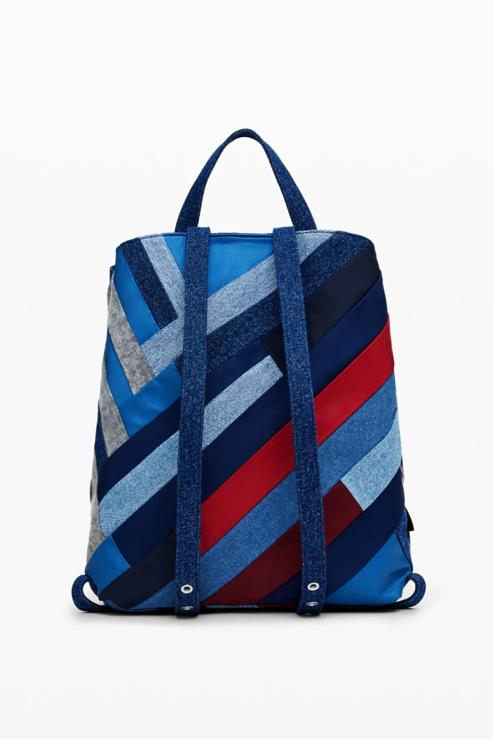 Denim patch backpack
